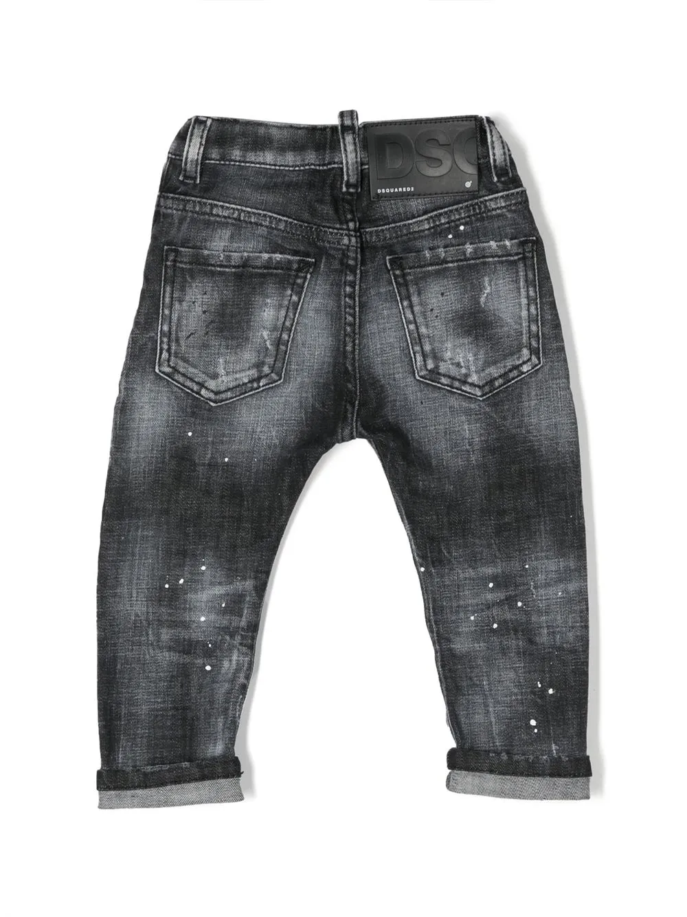 Shop Dsquared2 Logo-patch Acid-wash Jeans In Black