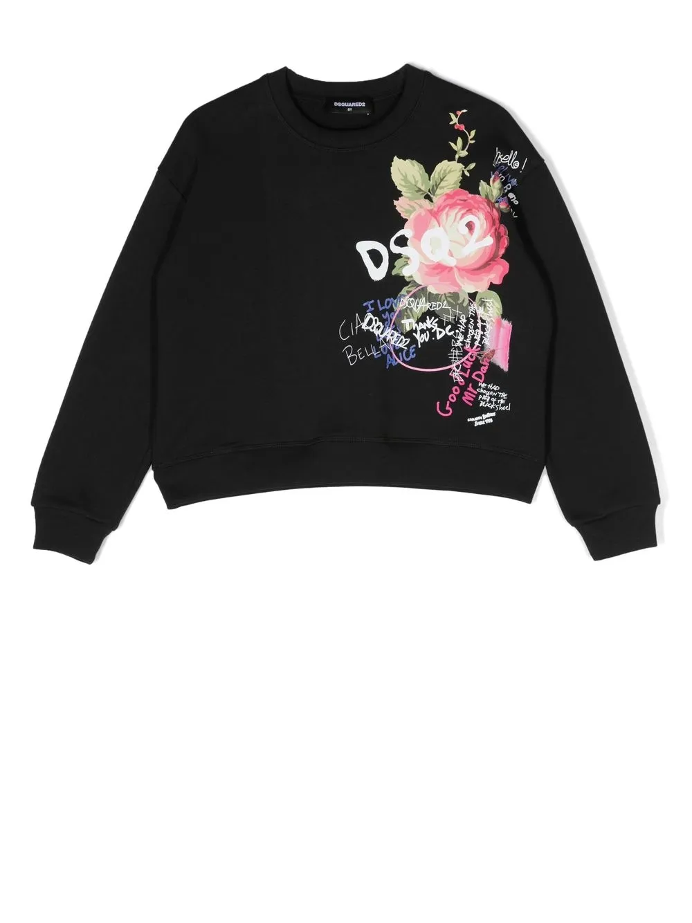 

Dsquared2 Kids floral logo-print sweatshirt - Black