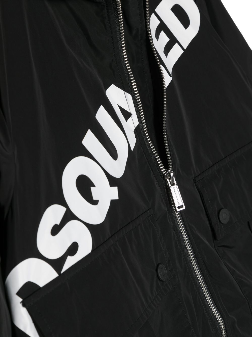 Shop Dsquared2 Logo-print Hooded Windbreaker In Black
