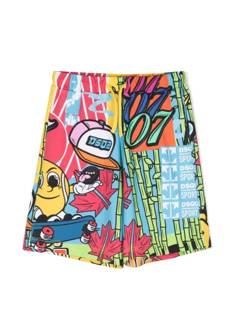 DSQUARED2 KIDS graphic-print cotton shorts 