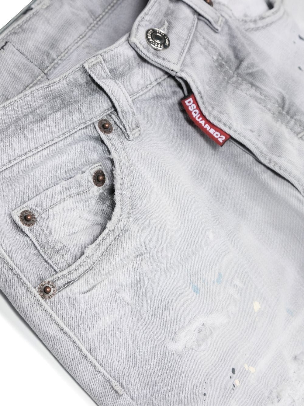 Shop Dsquared2 Slim-cut Distressed Jeans In Grey