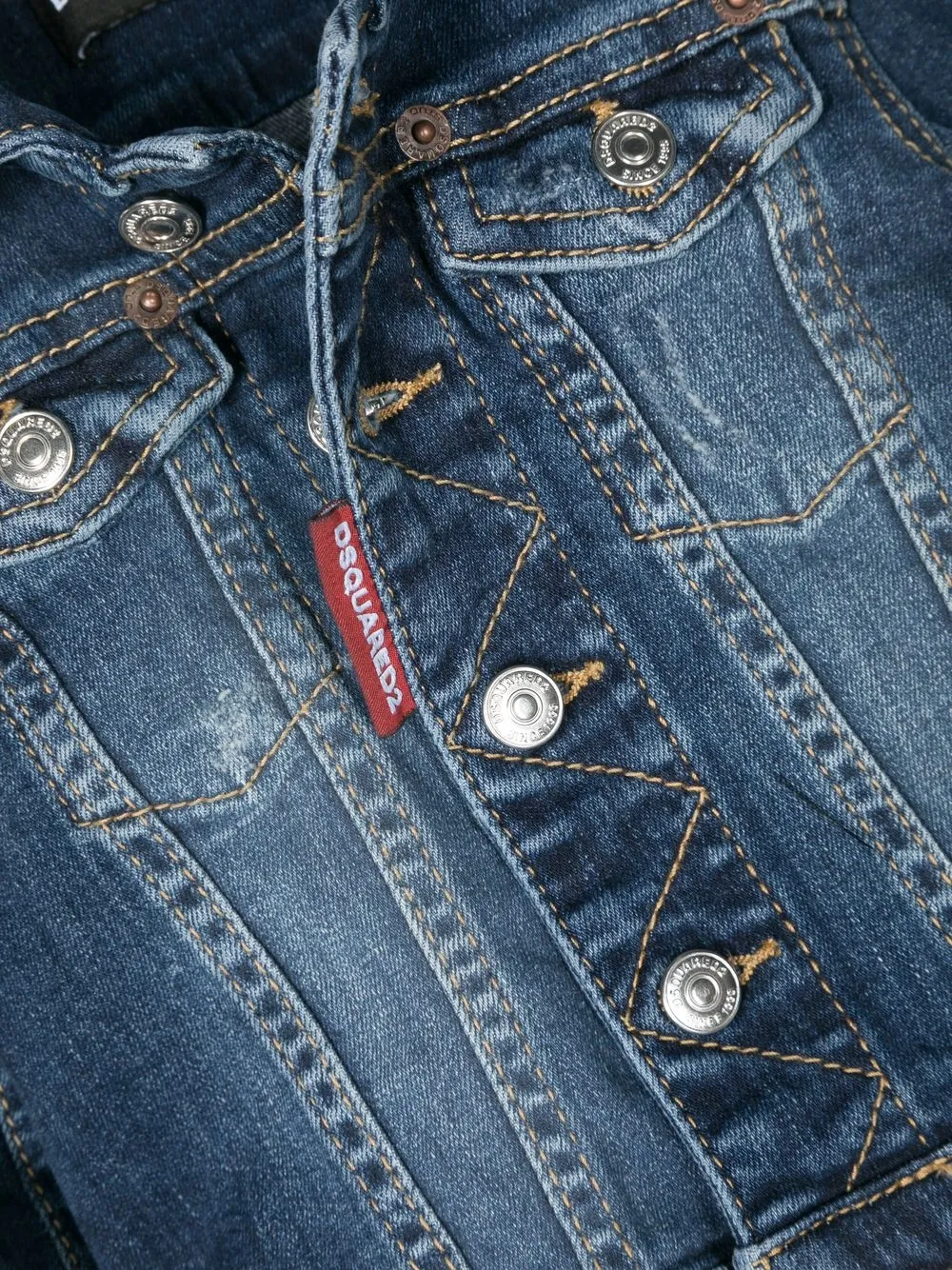 Dsquared2 Single-breasted Denim Jacket In Blue