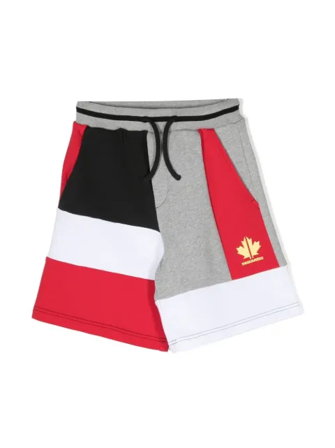 DSQUARED2 KIDS panelled cotton track shorts