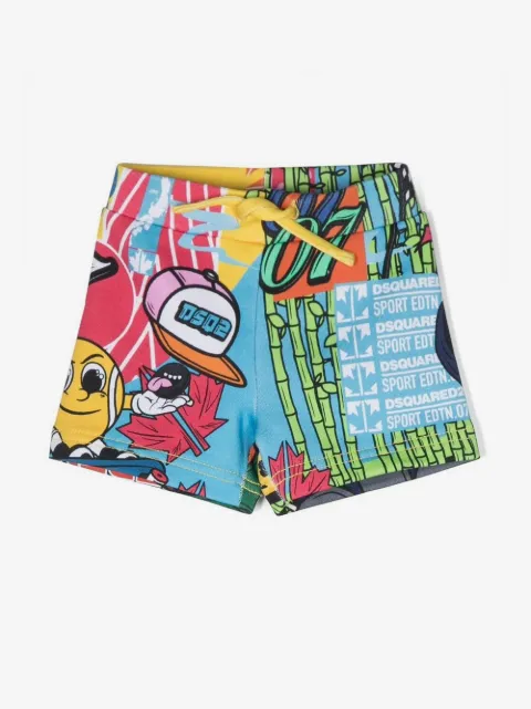DSQUARED2 KIDS graffitti patterned shorts