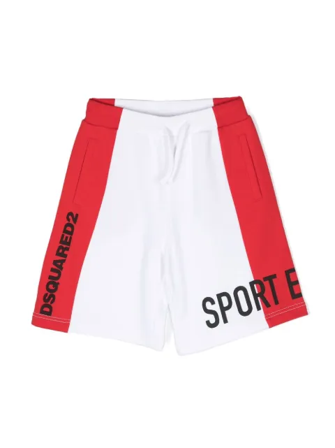 DSQUARED2 KIDS logo-print track shorts