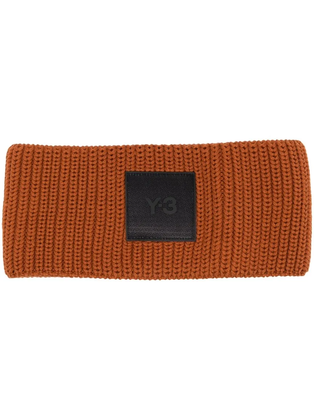 

Y-3 ribbed-knit merino head-warmer - Orange