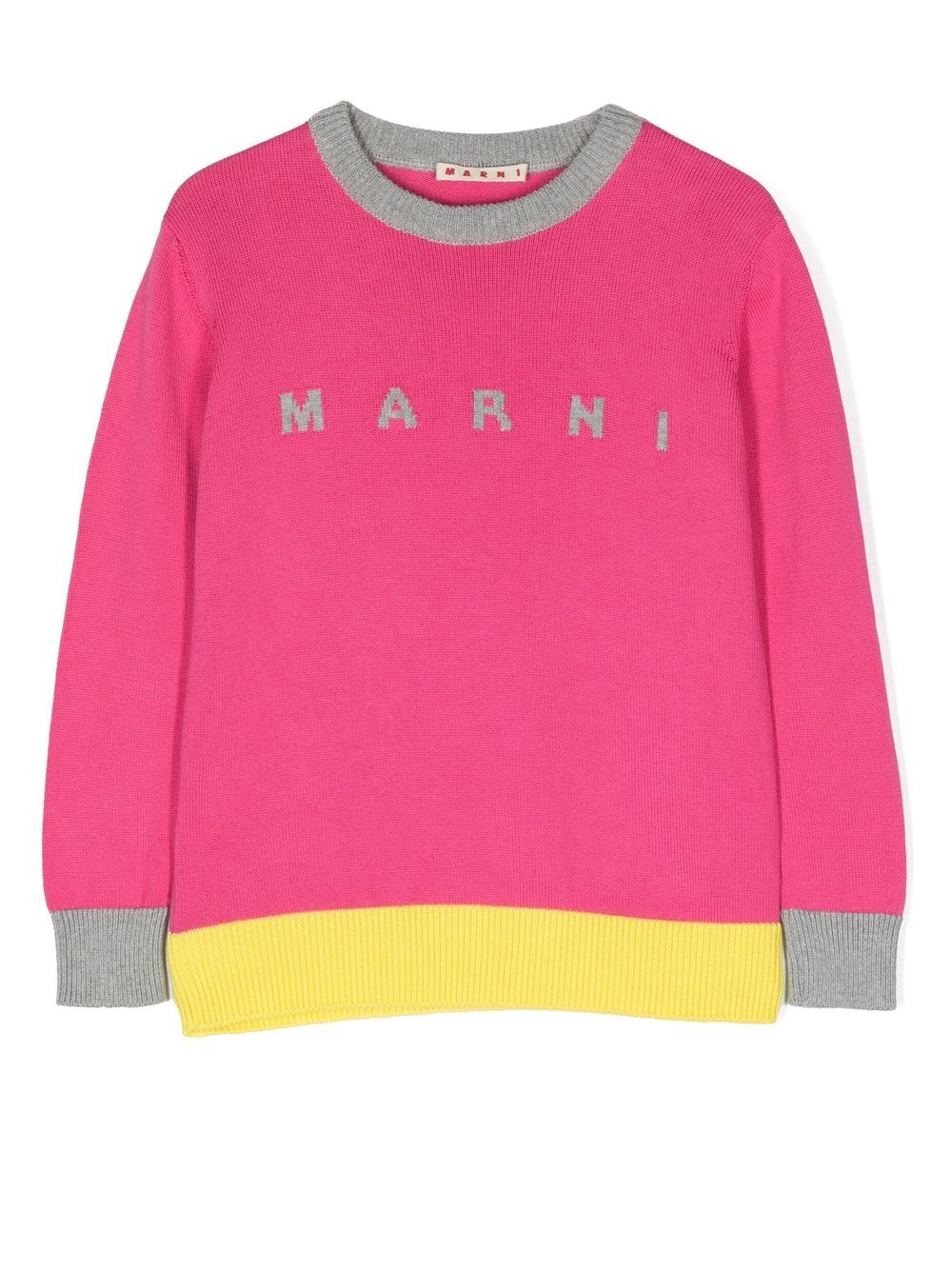 

Marni Kids logo-detail knit jumper - Pink