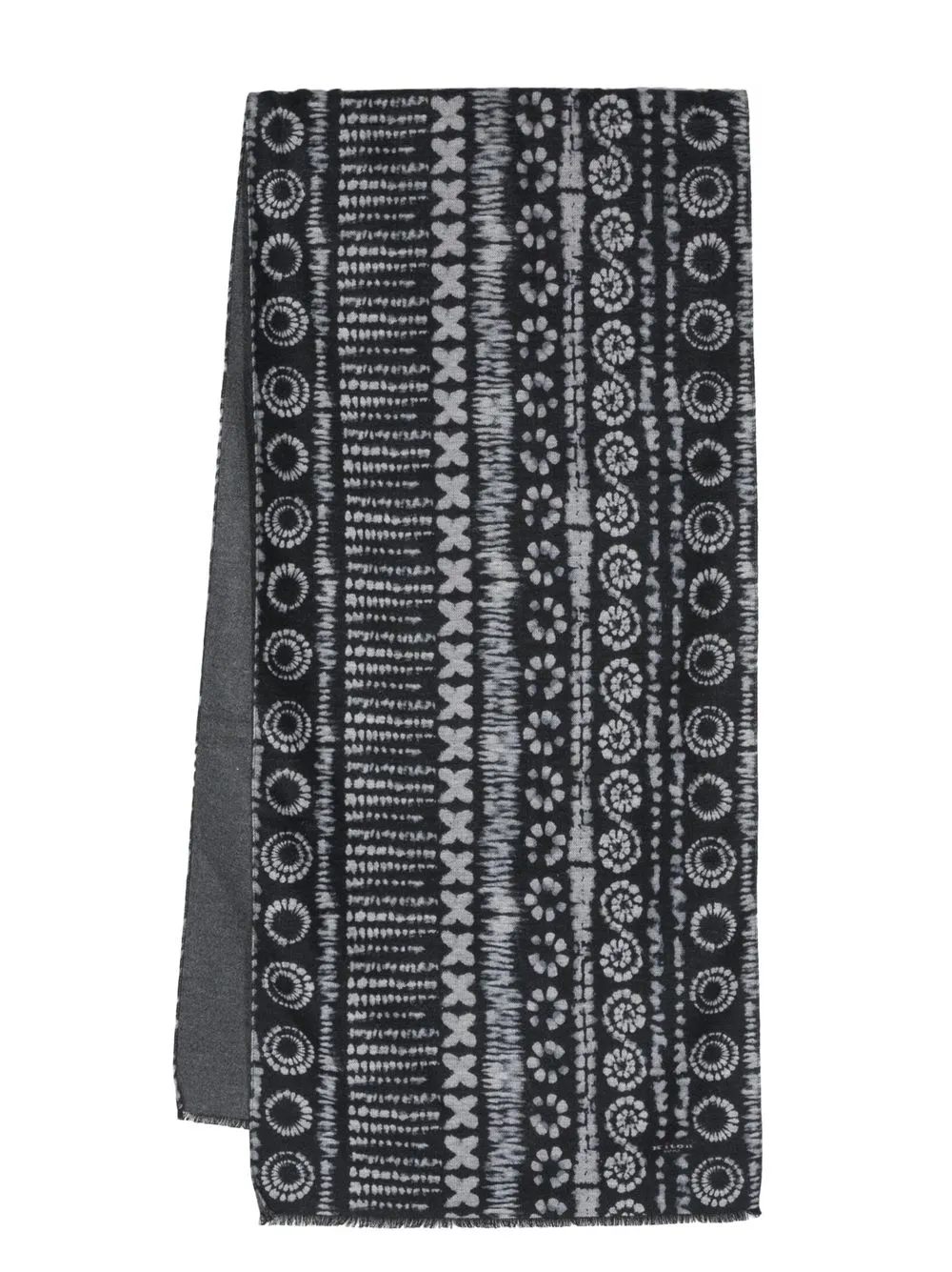 

Kiton abstract-patterned knit scarf - Black