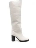 ISABEL MARANT leather knee-high 85mm boots - White