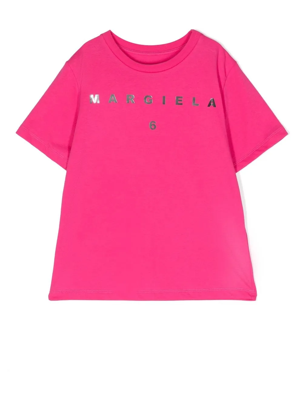 

MM6 Maison Margiela Kids metallic logo print cotton T-shirt - Pink