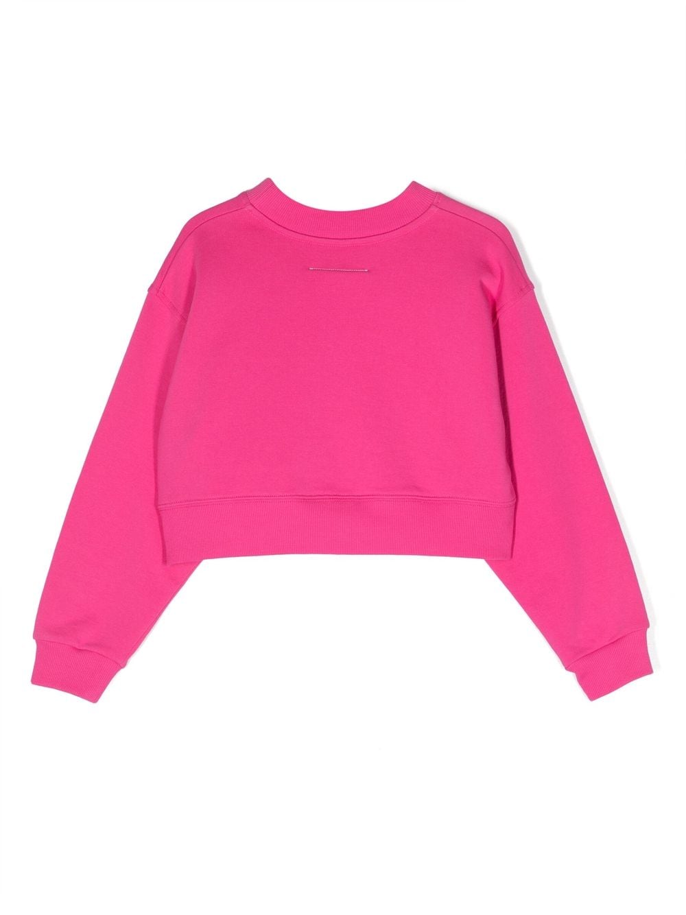 Shop Mm6 Maison Margiela Metallic Logo-print Sweatshirt In Pink