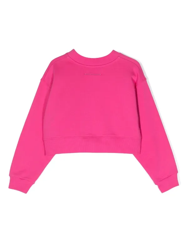 MM6 Maison Margiela Kids メタリックロゴ スウェットシャツ | ピンク 