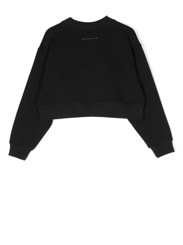 MM6 Maison Margiela Kids クロップド スウェットシャツ | ブラック 