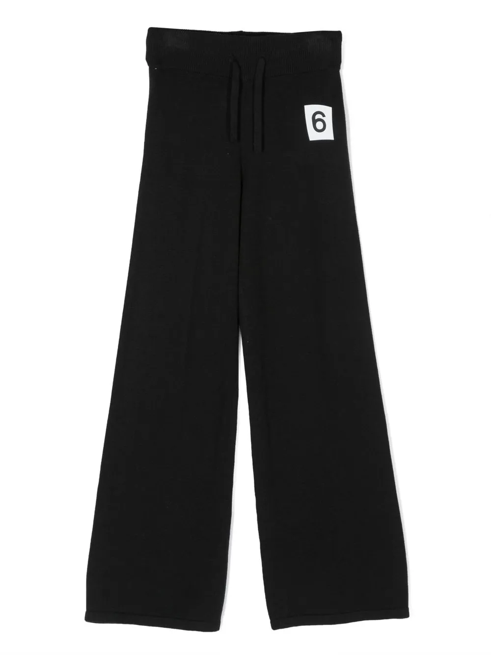 

MM6 Maison Margiela Kids pantalones anchos con logo estampado - Negro