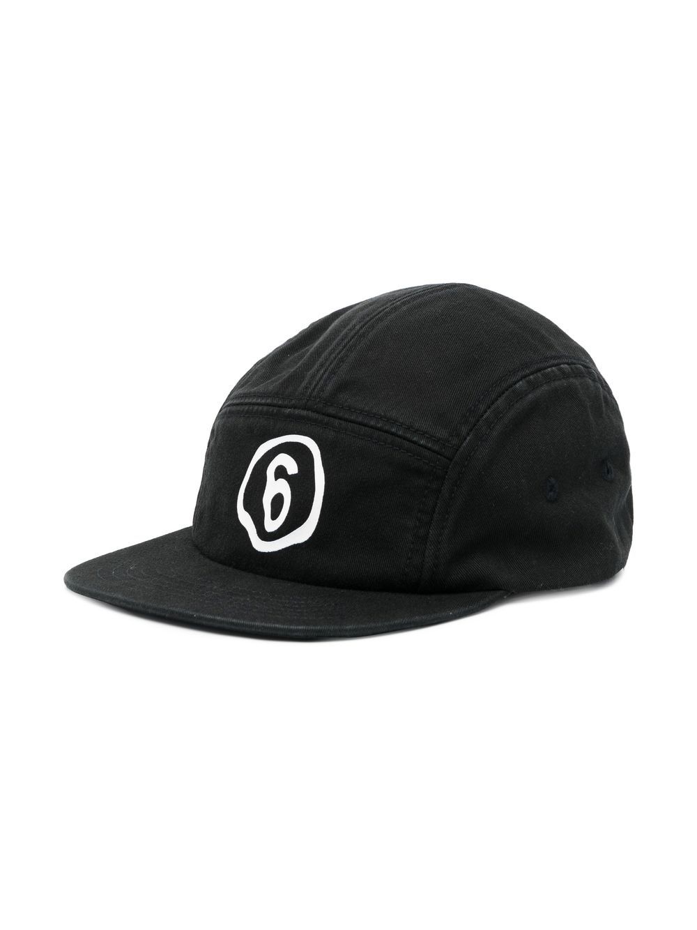 Mm6 Maison Margiela Kids' Logo-print Baseball Cap In Black