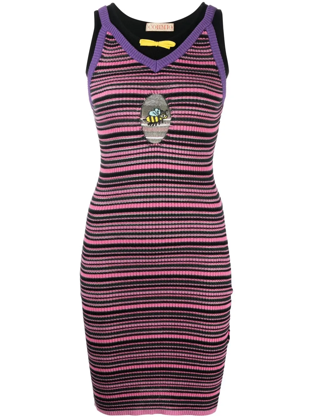 

CORMIO striped knitted sleeveless dress - Pink