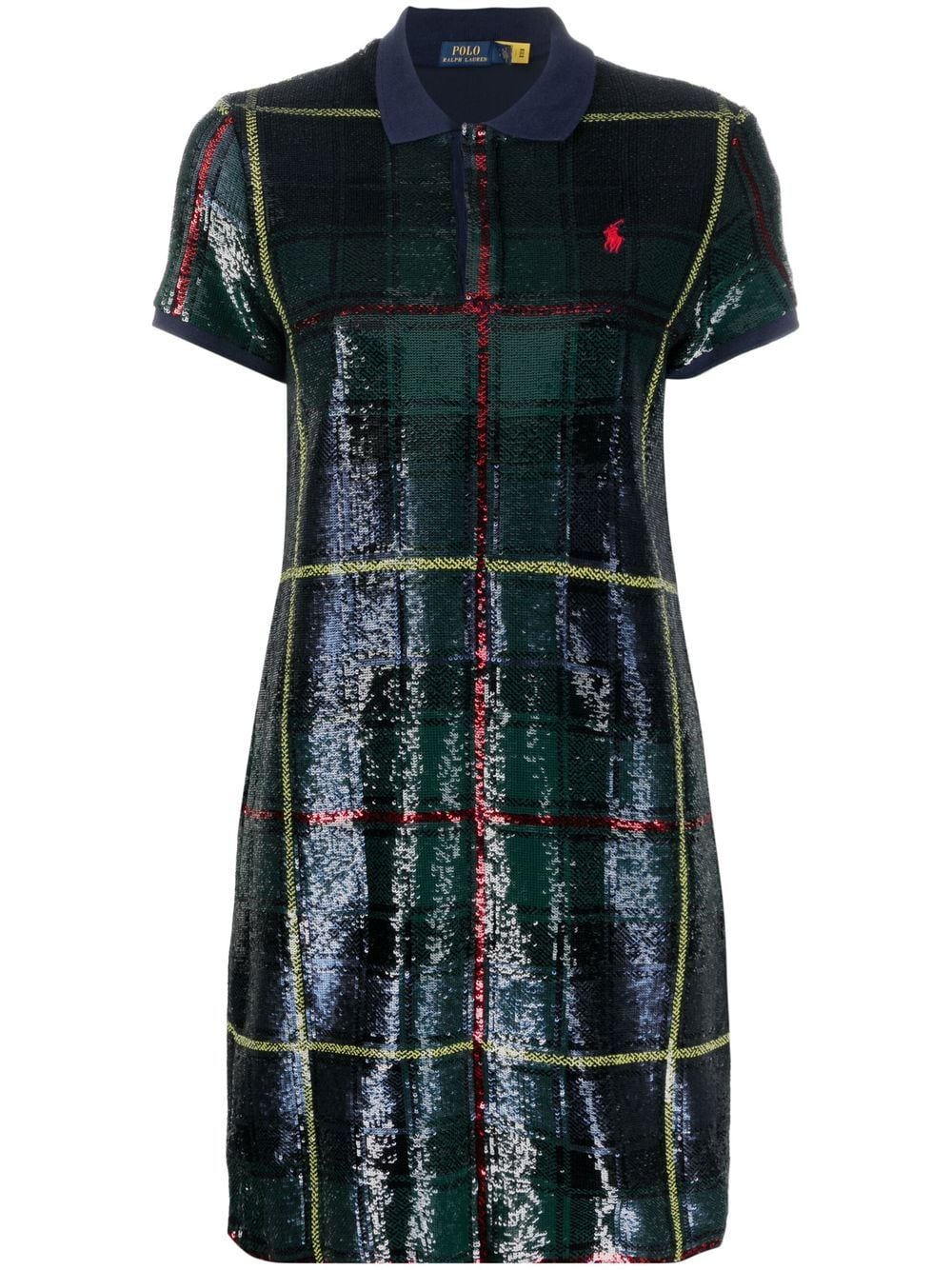 Polo Ralph Lauren sequin-embellished plaid-patterned Polo Dress - Farfetch
