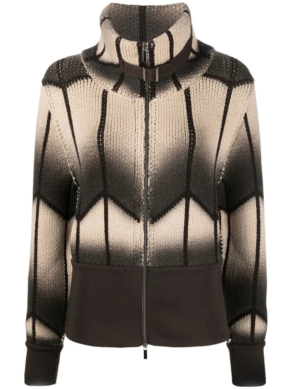 

Aviù abstract-pattern high-neck jacket - Neutrals