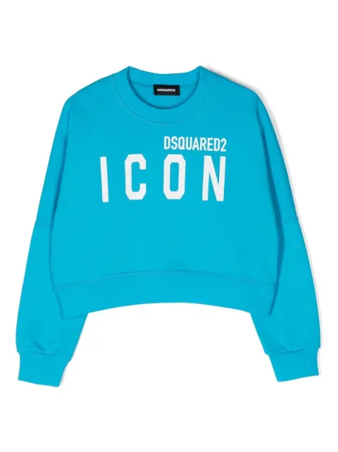 DSQUARED2 KIDS cropped logo-print sweatshirt