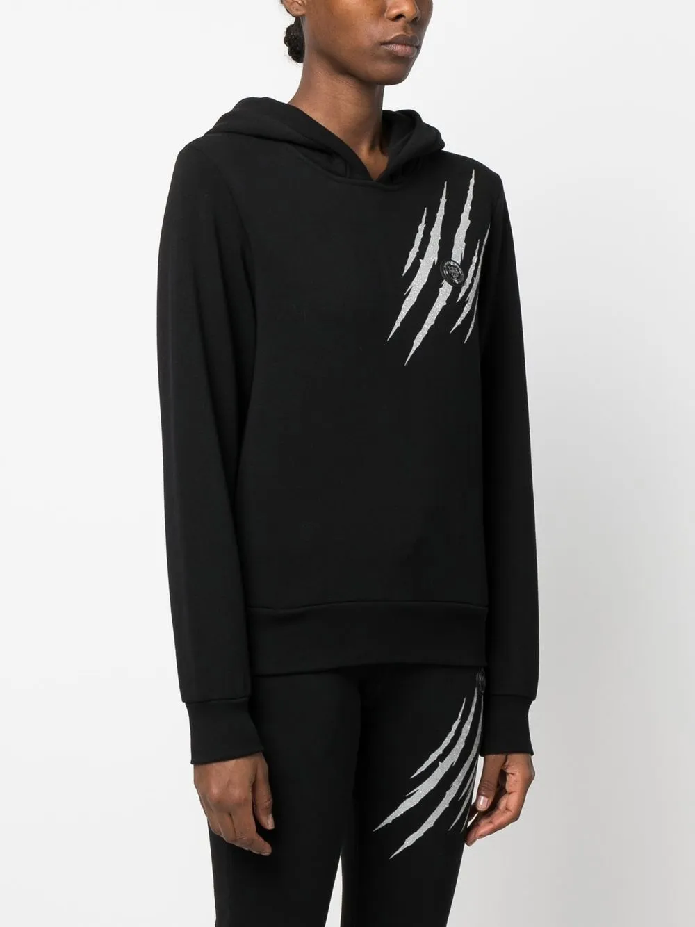 Plein Sport Katoenen sweater hoodie Zwart