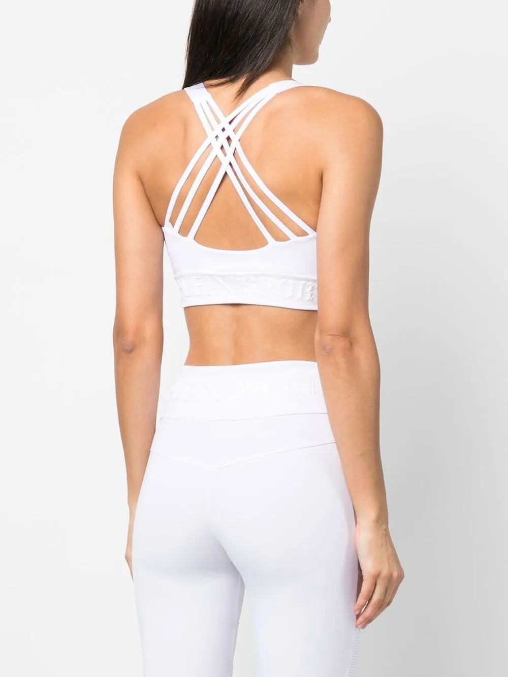 Plein Sport Logo-band Sports Bra In White