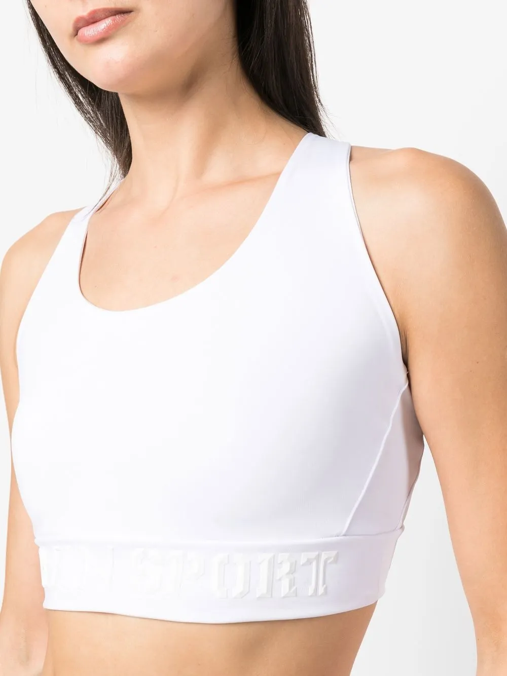 Plein Sport Logo-band Sports Bra In White
