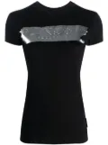 Plein Sport metallic logo-print stretch-cotton T-shirt - Black