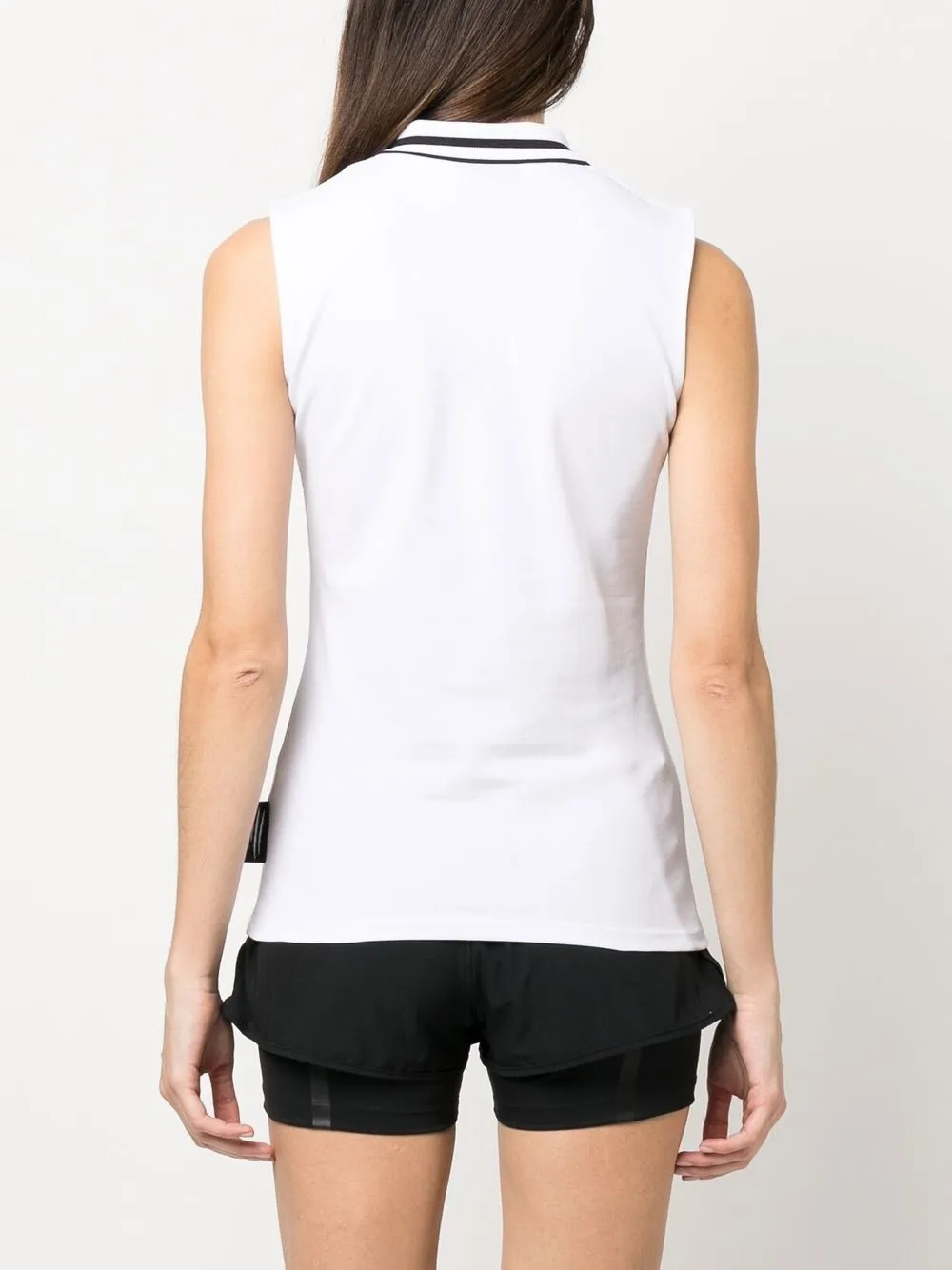 Plein Sport Scratch-print Sleeveless Polo Shirt In White