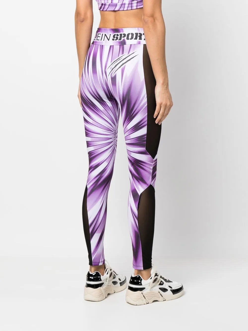 Plein Sport Tie-dye High-waisted Leggings In Purple