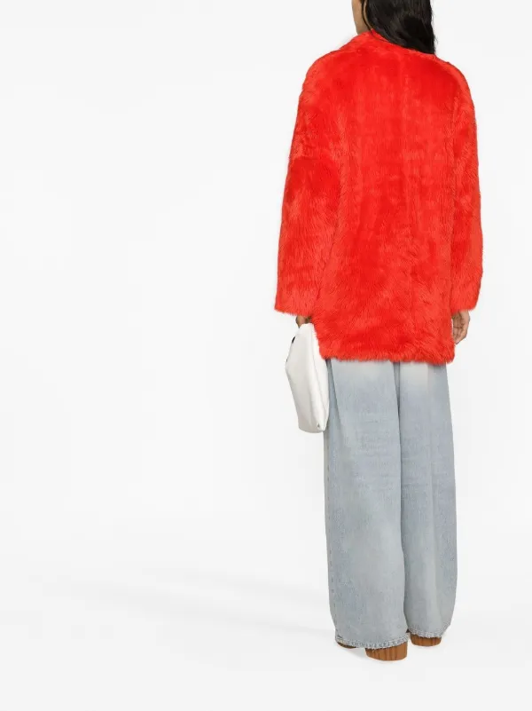 MSGM faux fur buttoned up Coat Farfetch
