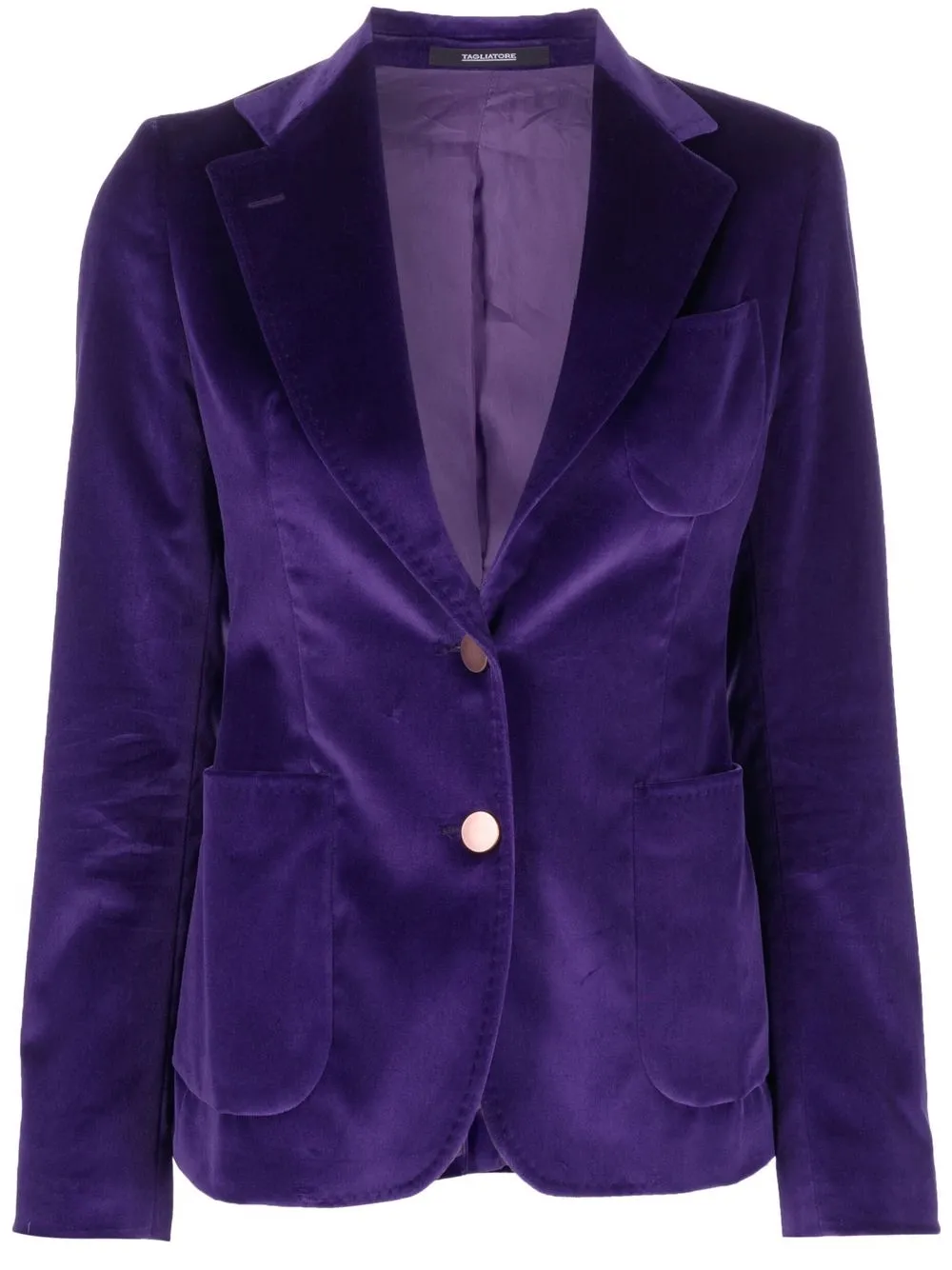 

Tagliatore single-breasted velvet blazer - Purple