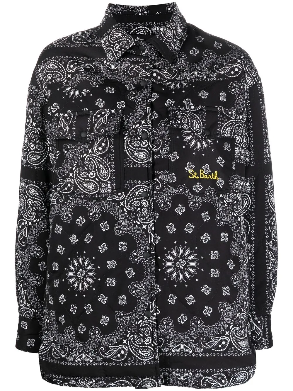 

MC2 Saint Barth paisley-print button-up shirt jacket - Black