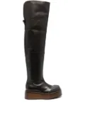 Bally Irenne thigh-high platform boots - Brown