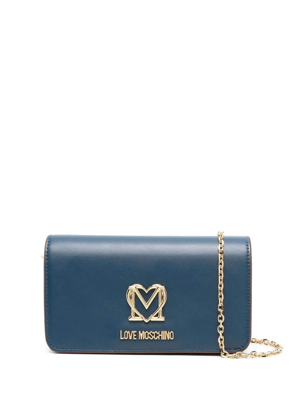 

Love Moschino bolsa crossbody con placa del logo - Azul