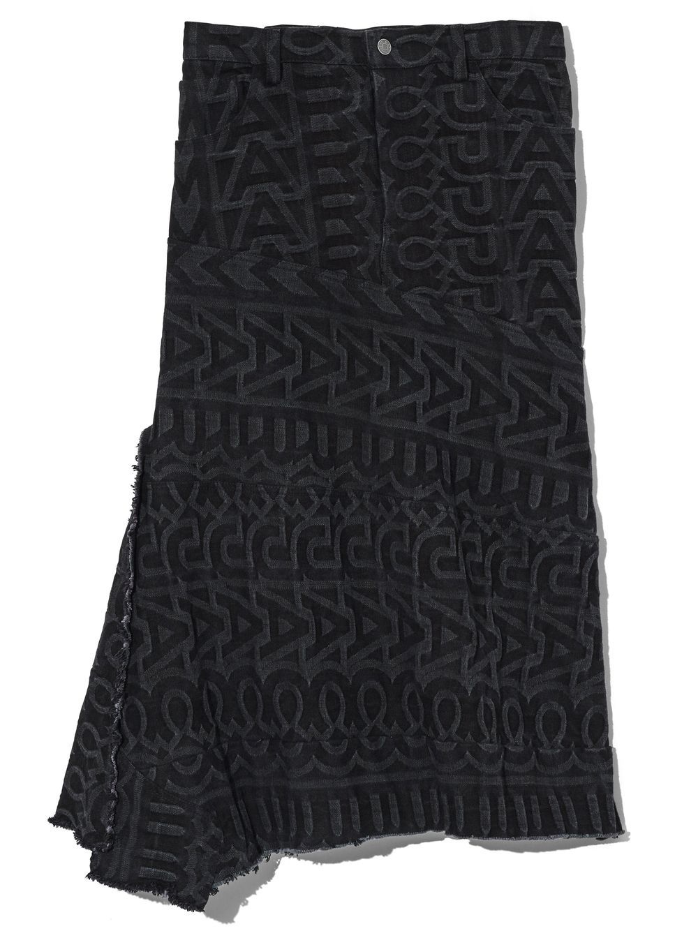 Shop Marc Jacobs The Monogram Denim Skirt In Black