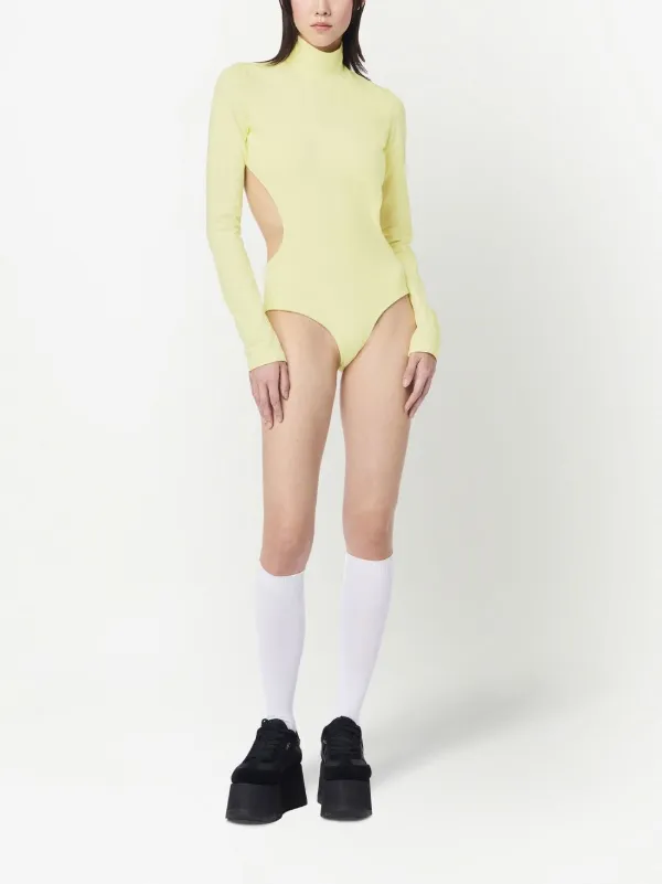 Marc Jacobs cut-out long-sleeve Bodysuit | Yellow | FARFETCH