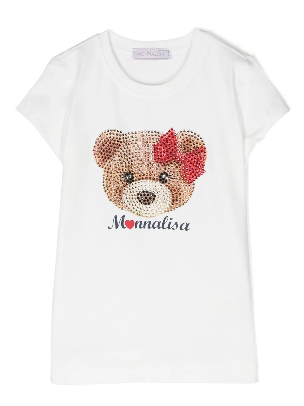 

Monnalisa crystal-detail T-shirt - Neutrals