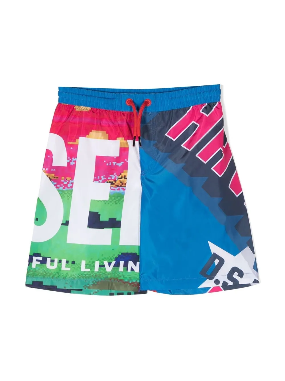 

Diesel Kids shorts con logo estampado - Azul