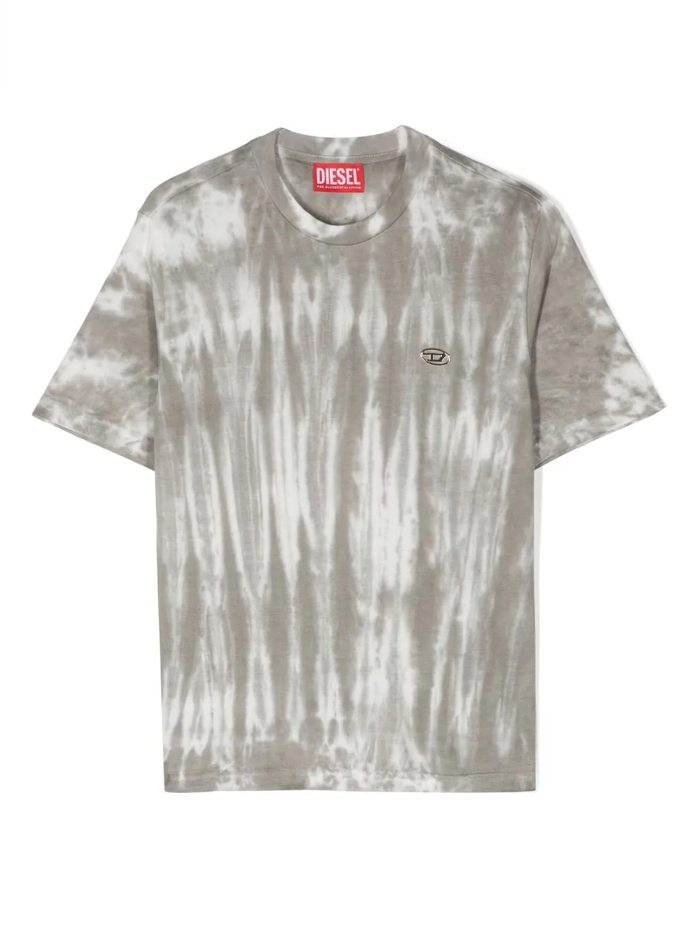 

Diesel Kids playera con estampado tie-dye - Gris