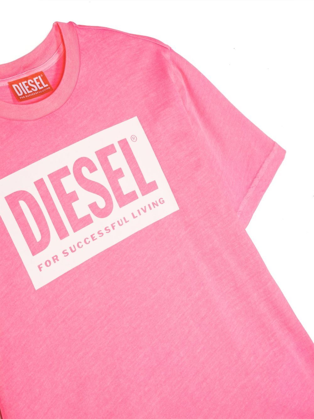 Shop Diesel Logo-print T-shirt In Pink