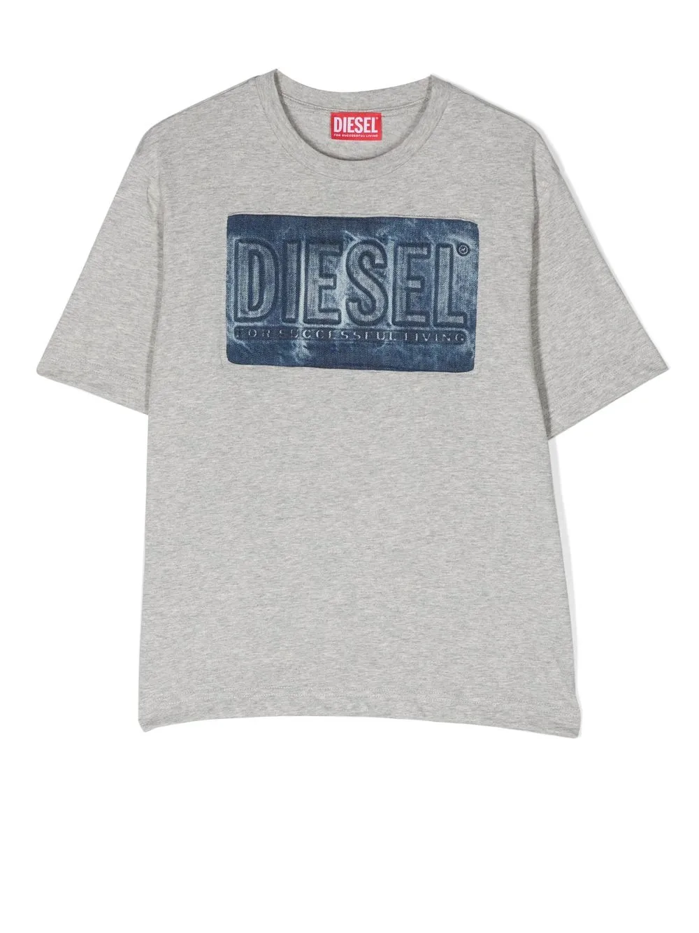 Diesel Kids' Twanny Logo-print Shirt-sleeve T-shirt In Grey