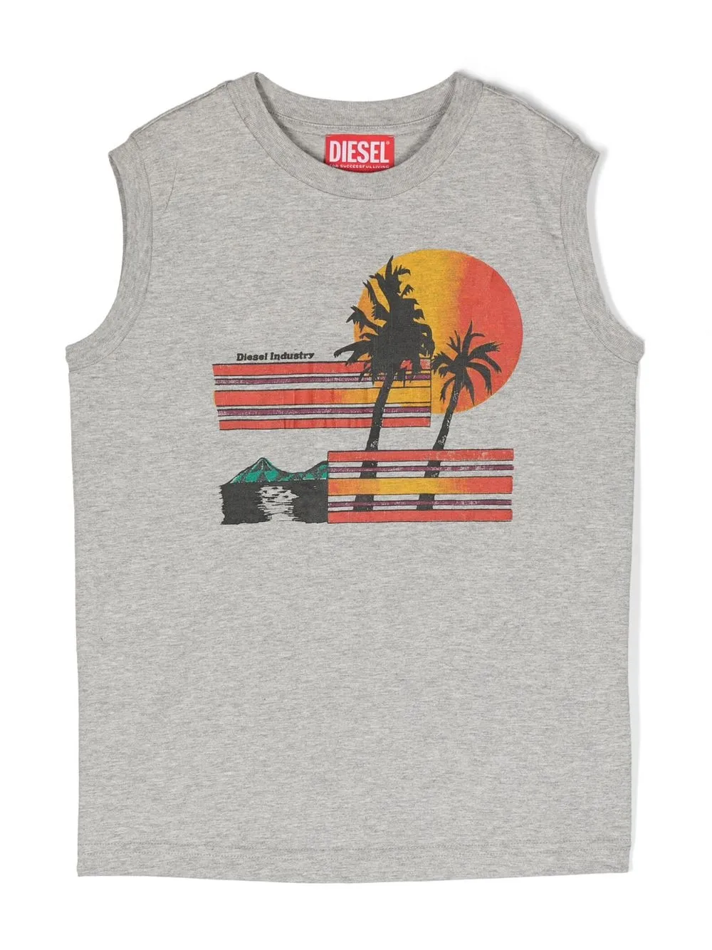 

Diesel Kids graphic-print cotton tank top - Grey