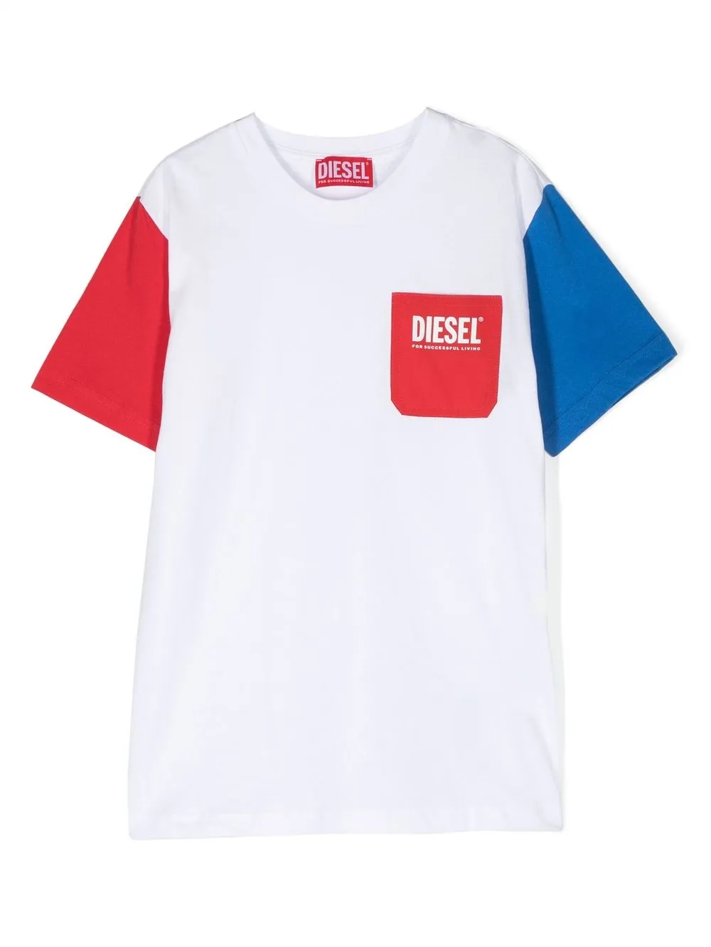 

Diesel Kids colour-block cotton T-shirt - White