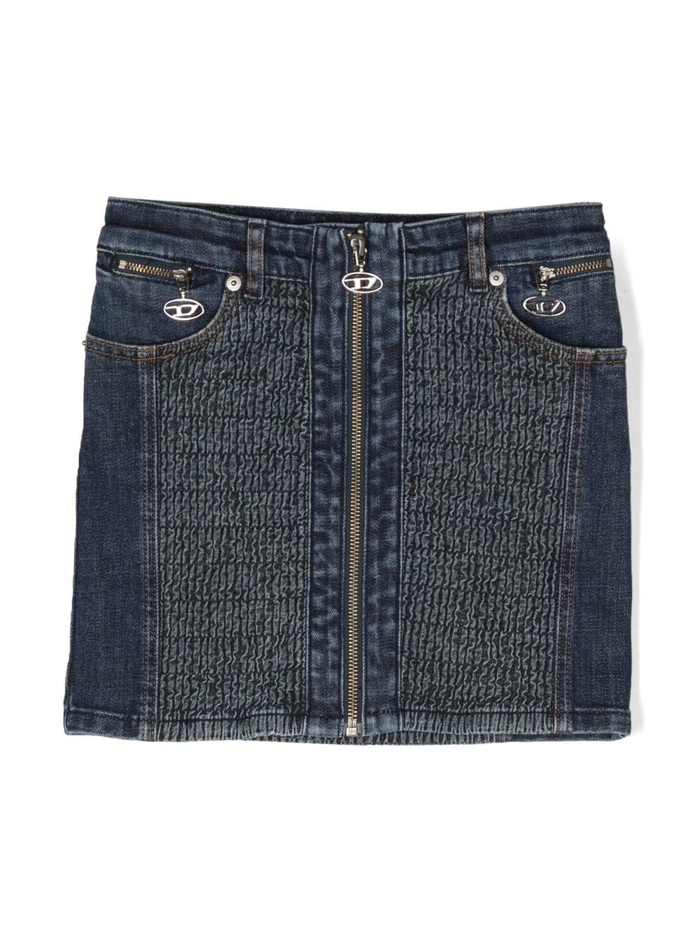 DIESEL GE-RONNY RUCHED DENIM SKIRT