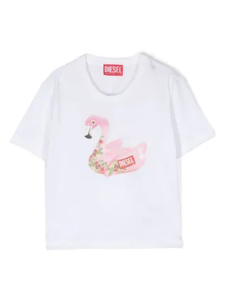 Diesel Kids T Shirt Mit Flamingo Print Farfetch