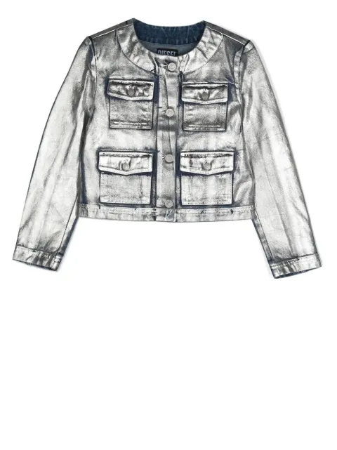 Diesel Kids Evelop metallic denim jacket