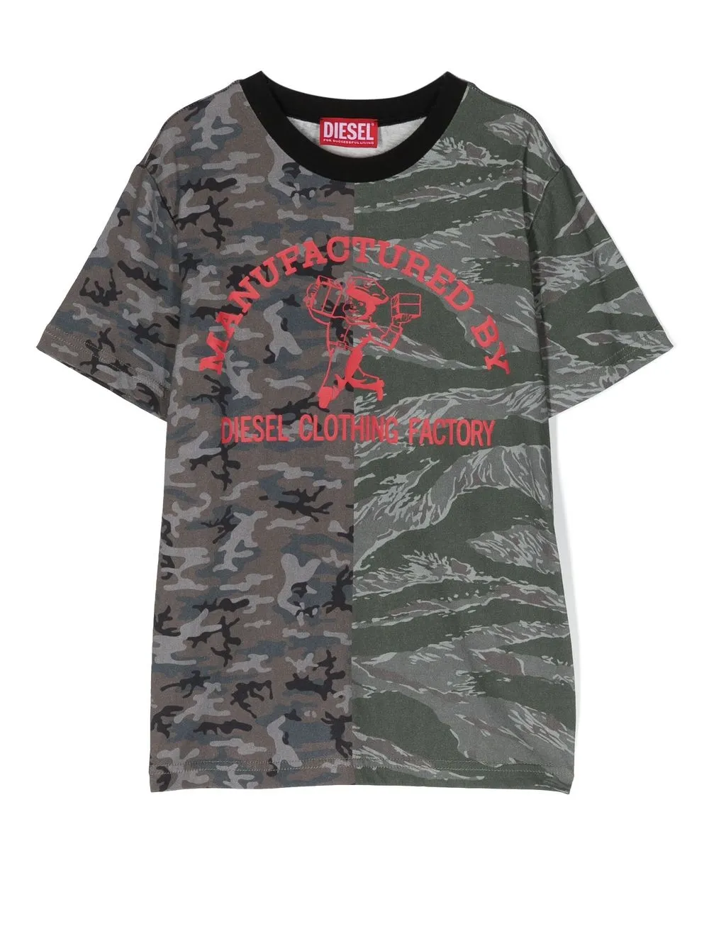 

Diesel Kids camouflage-print cotton T-shirt - Green