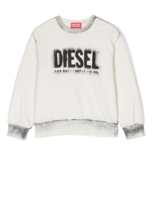 Diesel white sweatshirt hot sale