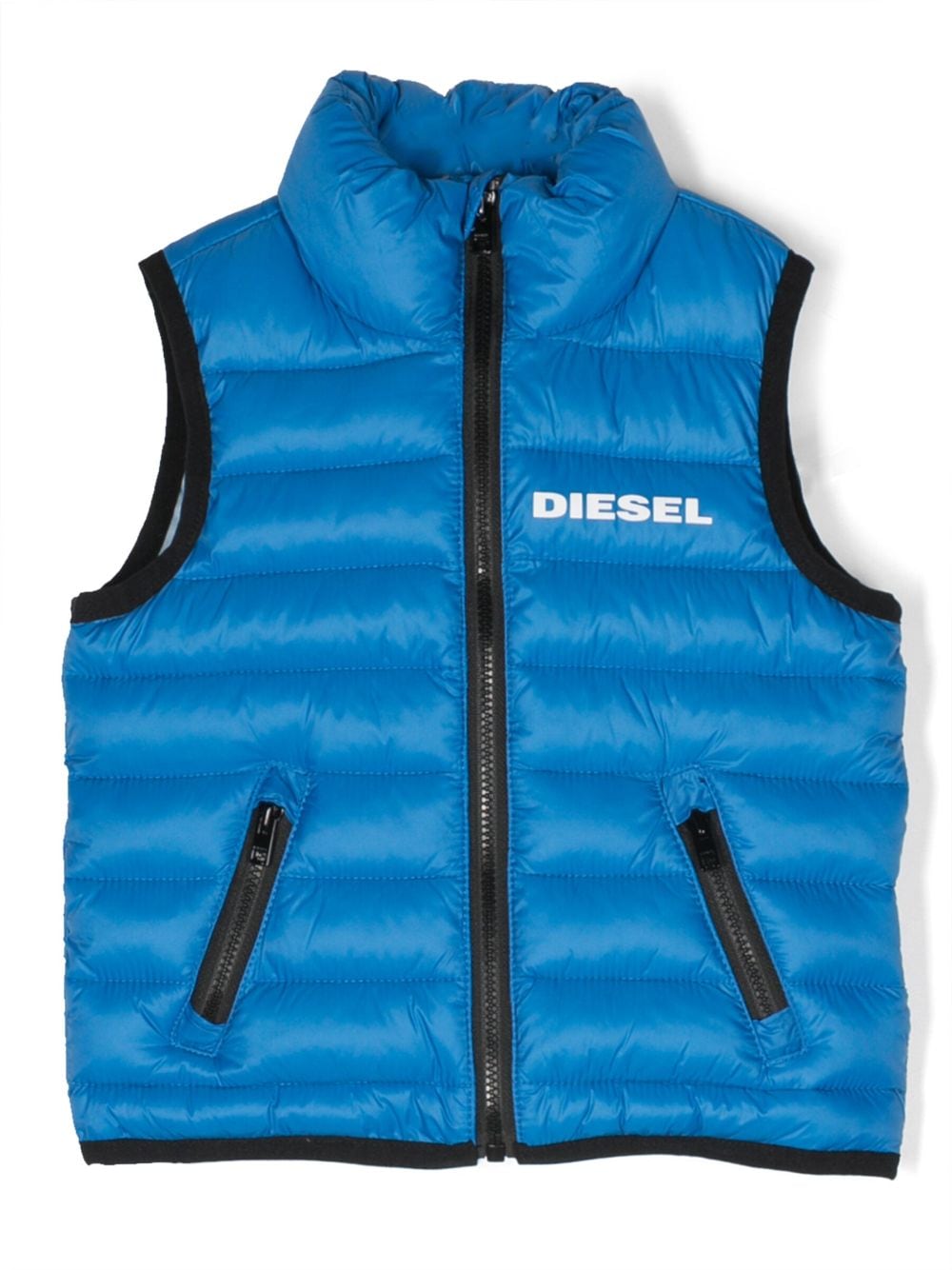 Diesel Babies' Logo-print Padded Gilet In Blue