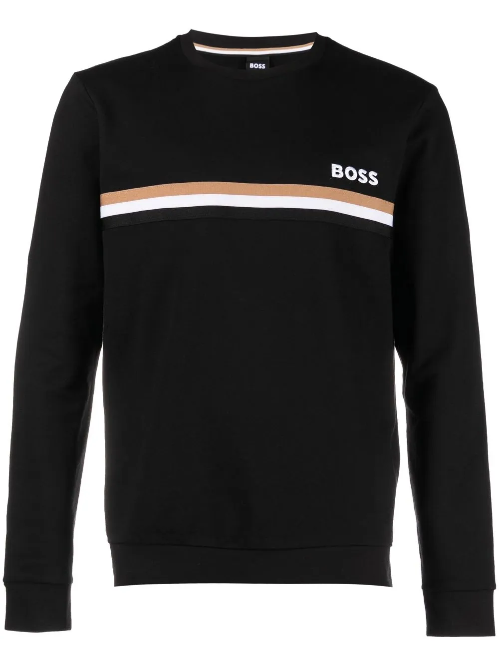 

BOSS stripe-detail crew-neck sweatshirt - Black